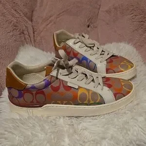 Coach | Shoes | Coach Multicolor Signature Sneakers | Poshmark